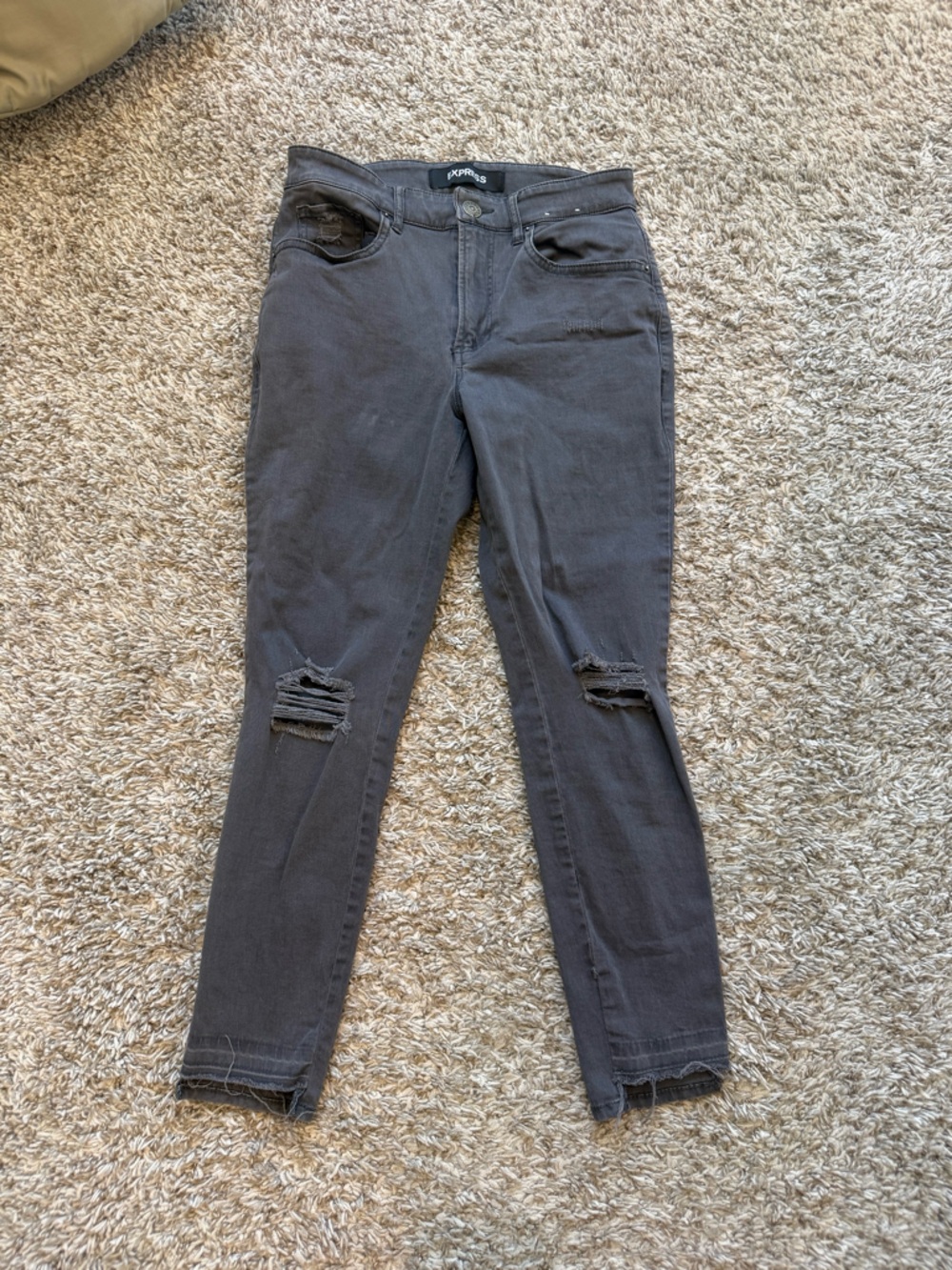 Charcoal Distressed Skinny Jeans